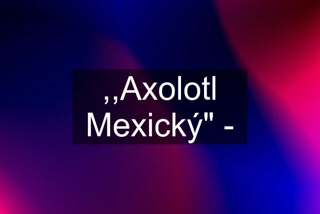 ,,Axolotl Mexický" -