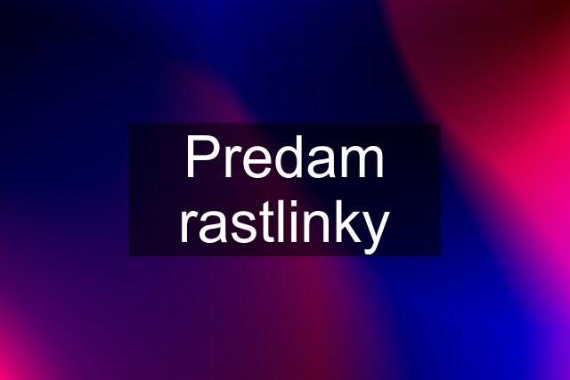 Predam rastlinky