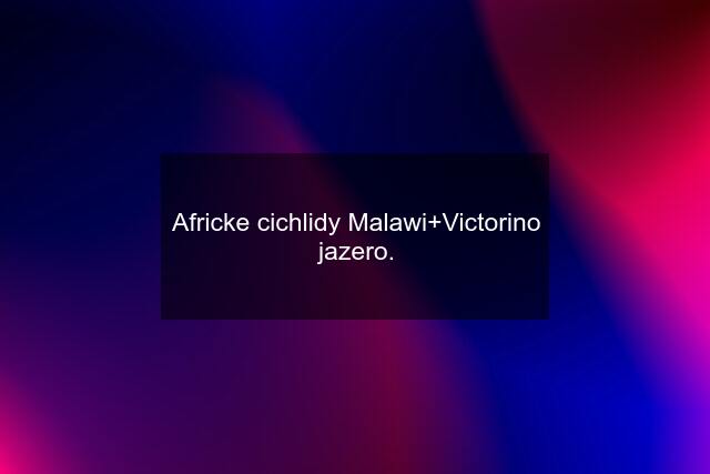 Africke cichlidy Malawi+Victorino jazero.