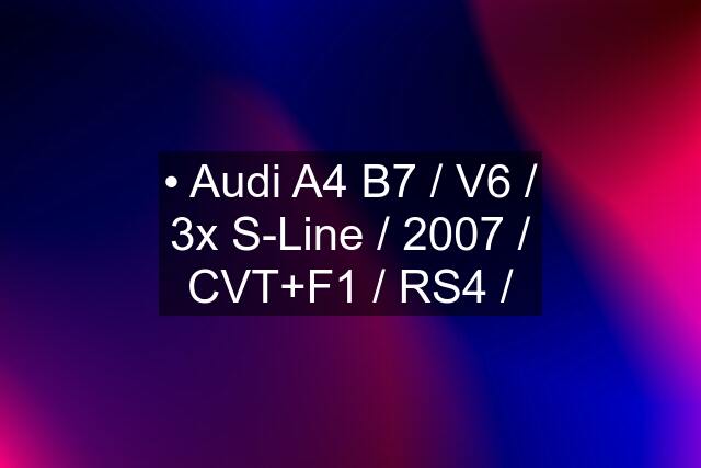 • Audi A4 B7 / V6 / 3x S-Line / 2007 / CVT+F1 / RS4 /