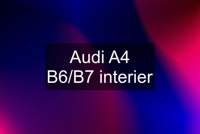 Audi A4 B6/B7 interier