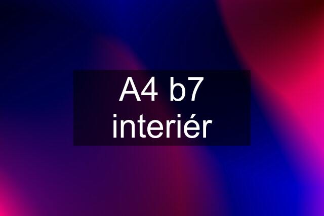 A4 b7 interiér