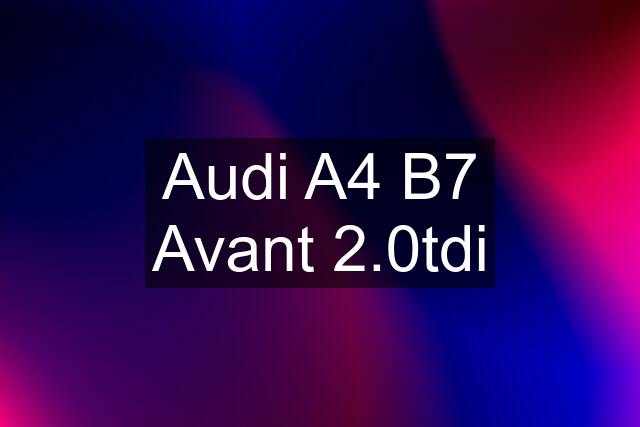 Audi A4 B7 Avant 2.0tdi