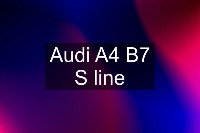 Audi A4 B7 S line