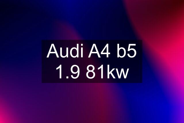 Audi A4 b5 1.9 81kw