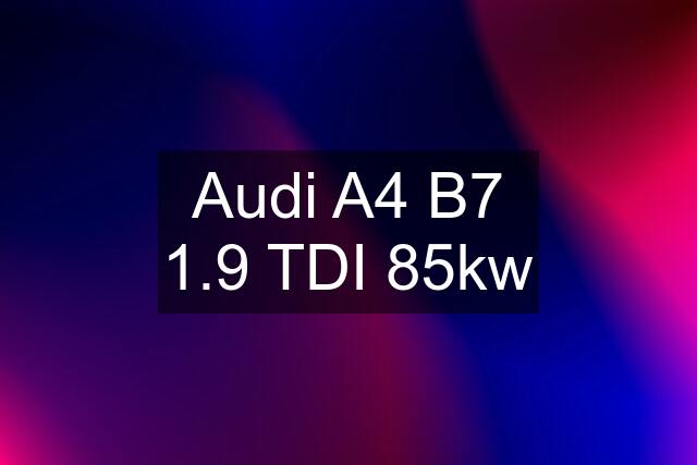 Audi A4 B7 1.9 TDI 85kw