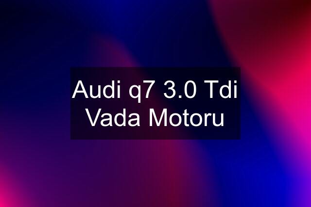 Audi q7 3.0 Tdi Vada Motoru