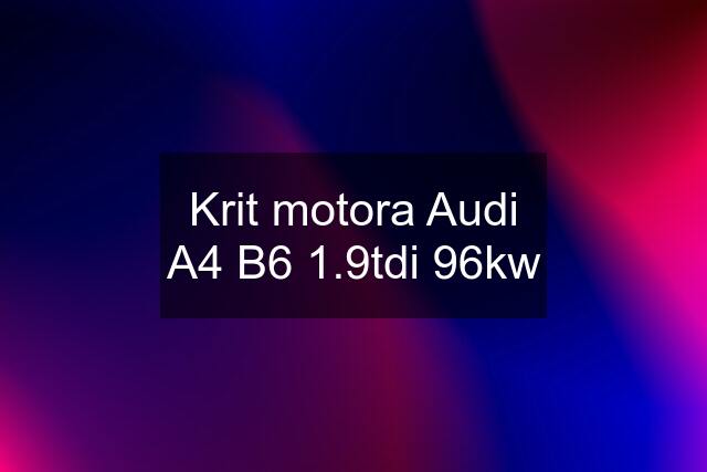 Krit motora Audi A4 B6 1.9tdi 96kw