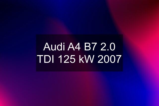 Audi A4 B7 2.0 TDI 125 kW 2007