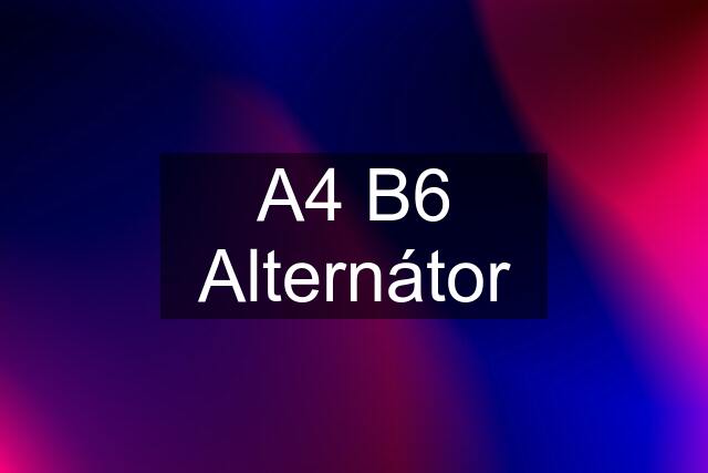 A4 B6 Alternátor