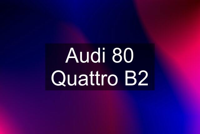 Audi 80 Quattro B2