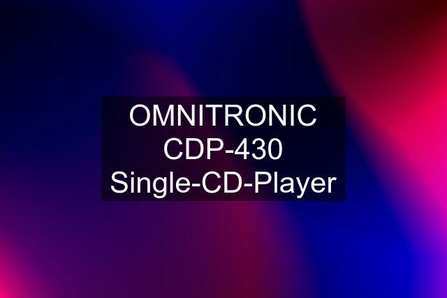 OMNITRONIC CDP-430 Single-CD-Player