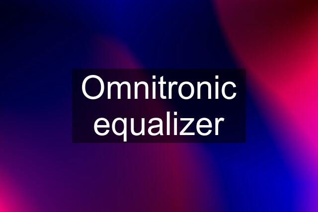 Omnitronic equalizer