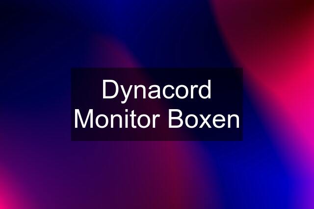 Dynacord Monitor Boxen