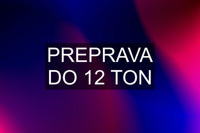 PREPRAVA DO 12 TON