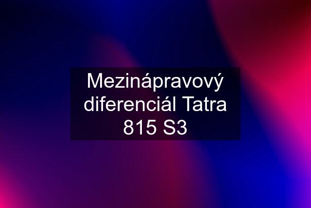 Mezinápravový diferenciál Tatra 815 S3