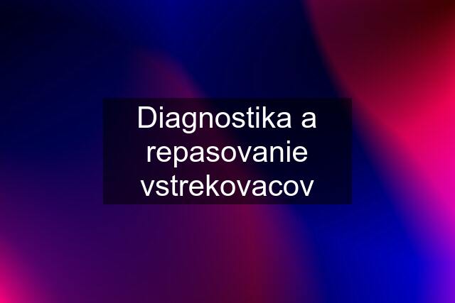 Diagnostika a repasovanie vstrekovacov