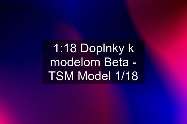 1:18 Doplnky k modelom Beta - TSM Model 1/18