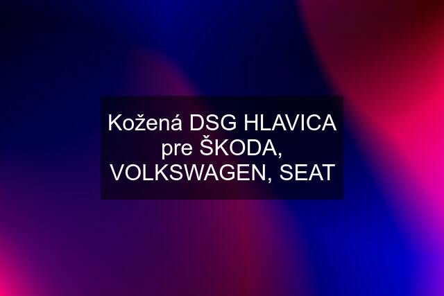 Kožená DSG HLAVICA pre ŠKODA, VOLKSWAGEN, SEAT