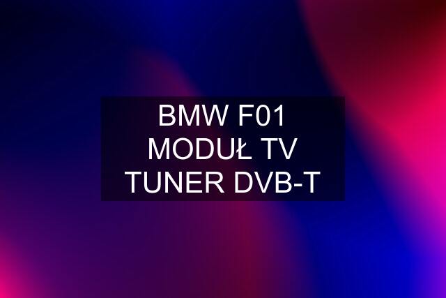 BMW F01 MODUŁ TV TUNER DVB-T