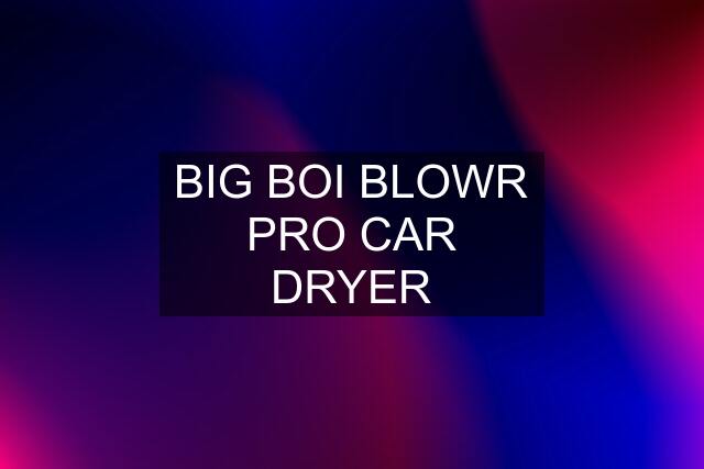 BIG BOI BLOWR PRO CAR DRYER