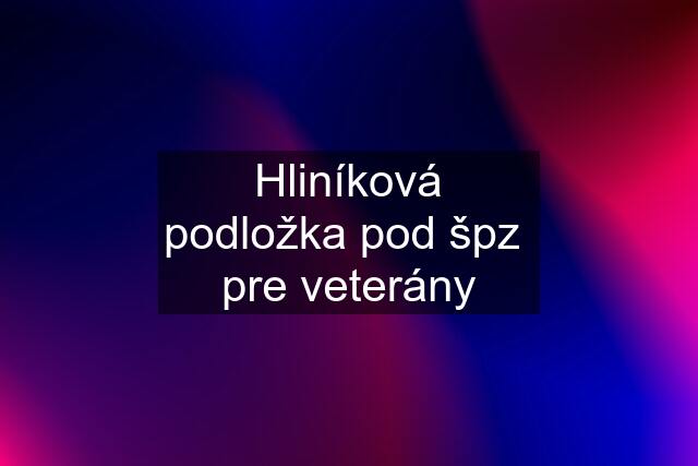 Hliníková podložka pod špz  pre veterány