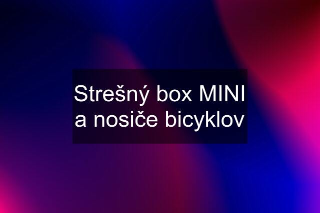 Strešný box MINI a nosiče bicyklov