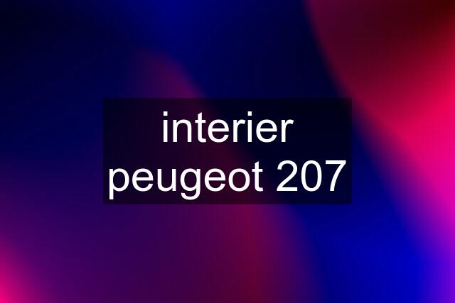 interier peugeot 207