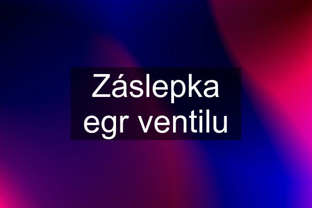 Záslepka egr ventilu