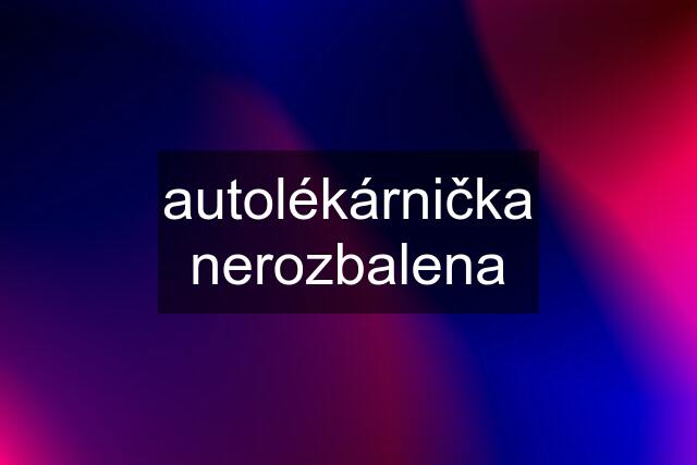 autolékárnička nerozbalena