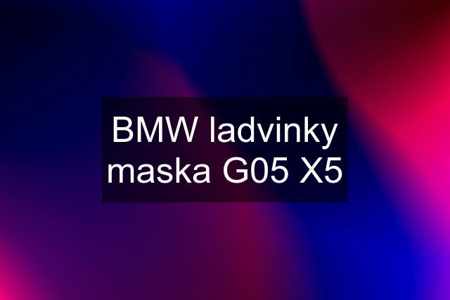 BMW ladvinky maska G05 X5