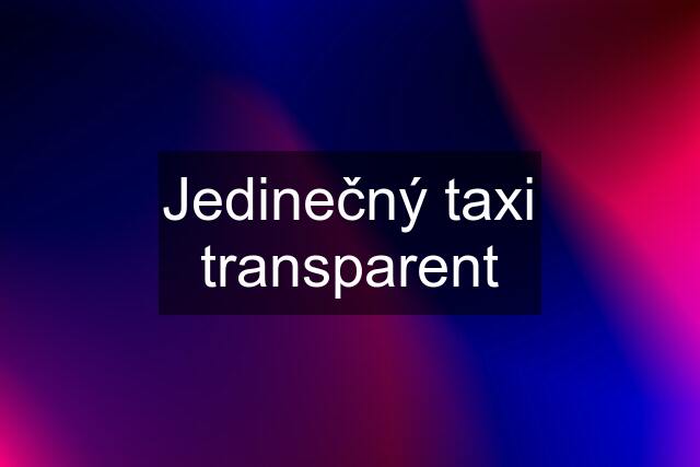 Jedinečný taxi transparent