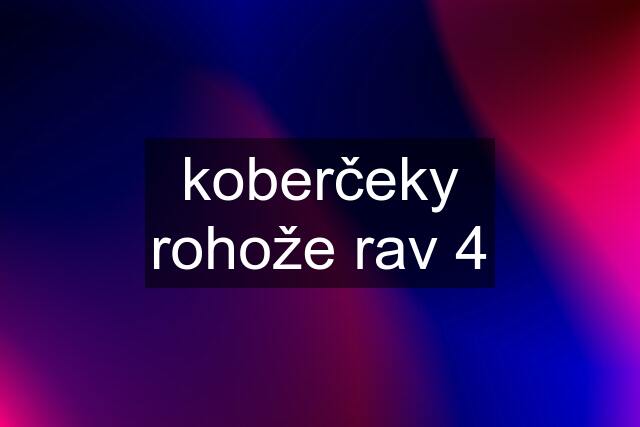 koberčeky rohože rav 4