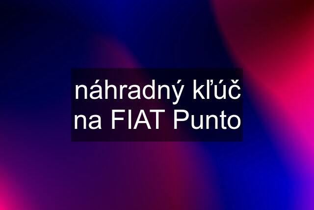 náhradný kľúč na FIAT Punto