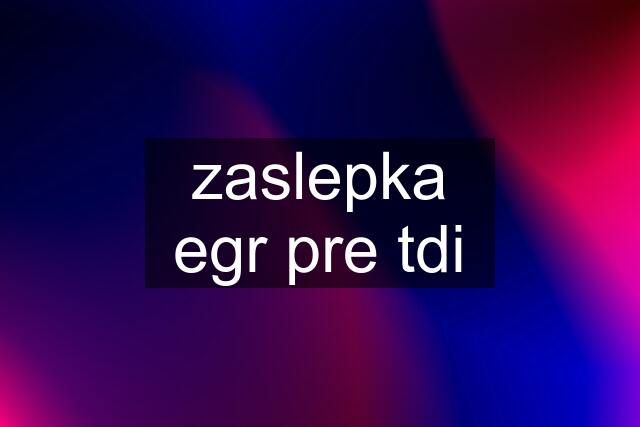 zaslepka egr pre tdi