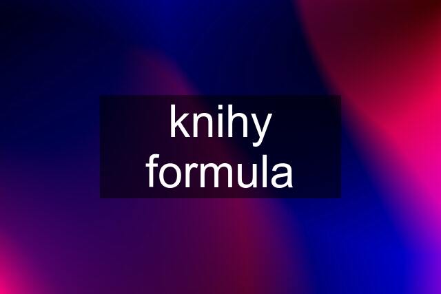 knihy formula