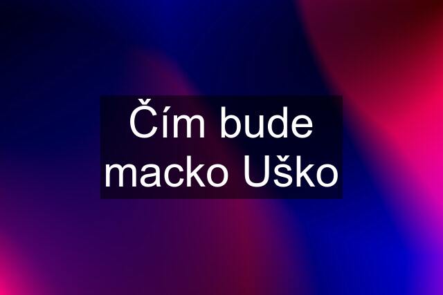 Čím bude macko Uško