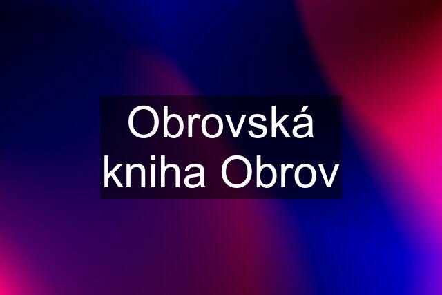 Obrovská kniha Obrov