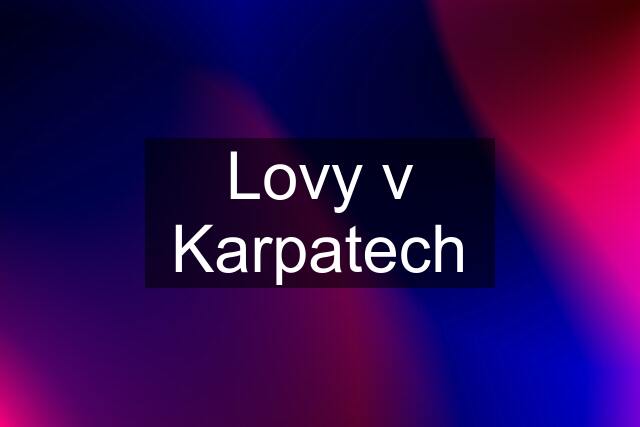 Lovy v Karpatech