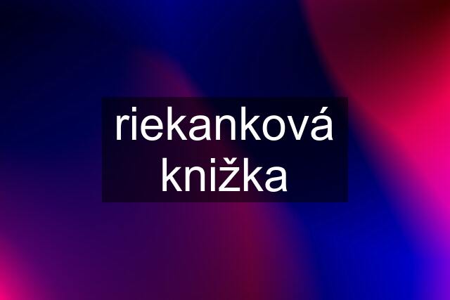 riekanková knižka