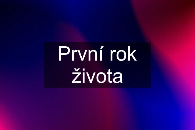 První rok života