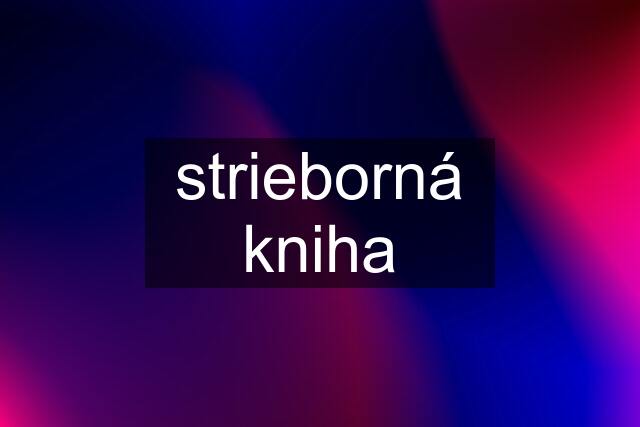 strieborná kniha