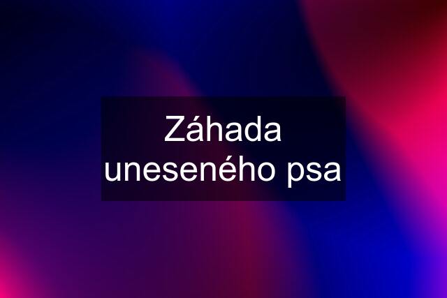 Záhada uneseného psa