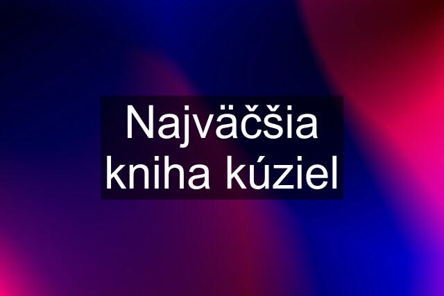 Najväčšia kniha kúziel