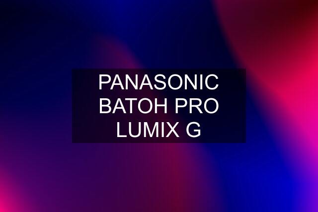 PANASONIC BATOH PRO LUMIX G