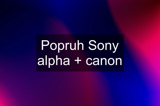 Popruh Sony alpha + canon