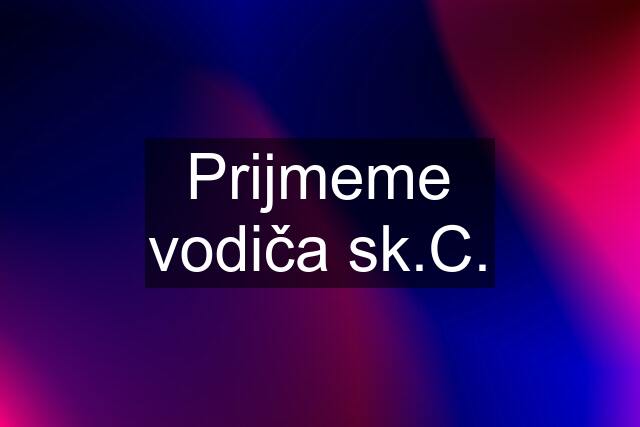 Prijmeme vodiča sk.C.