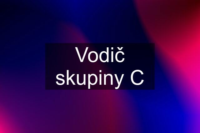 Vodič skupiny C