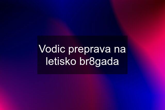 Vodic preprava na letisko br8gada