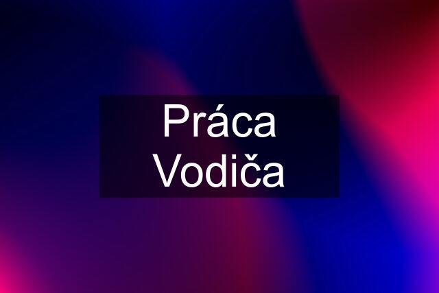 Práca Vodiča